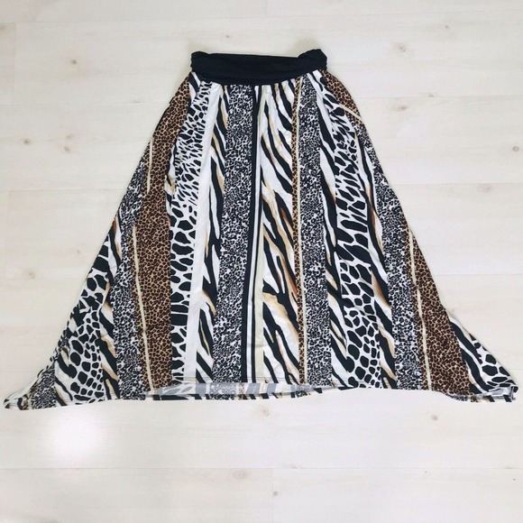 NWT Fortune + Ivy Women’s Plus 1X Animal Print Skirt Handkerchief Hem - Picture 1 of 7